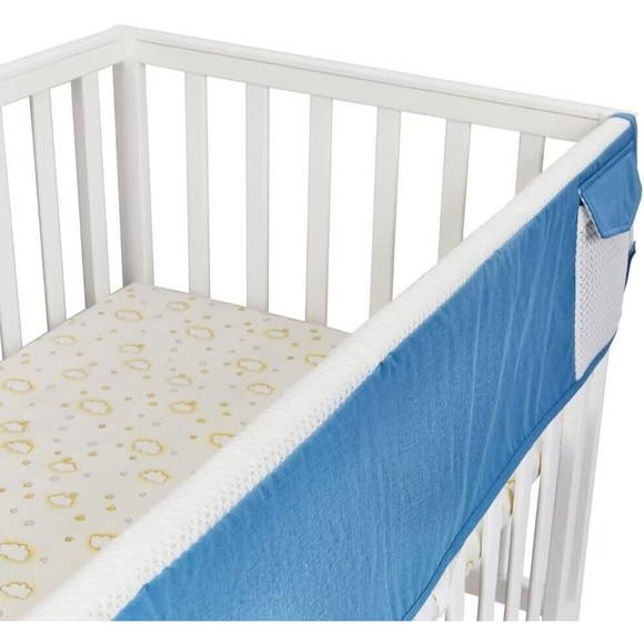 Baby Bedside Hanging Storage Bag 1 Pocket Organizer for Baby Cribs and Toys Blue - Picture 2 of 5